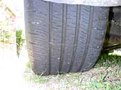 worn tyres