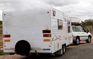 Caravan in outback