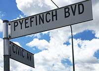 Pyefinch Bvd sign