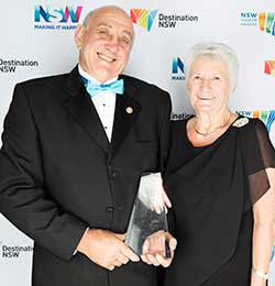 Ron Cregan and wife Gloria with the award