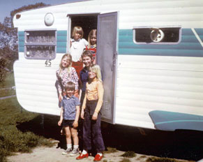 Nostalgic caravan holiday photograph
