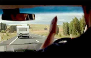 Scene from Holden's controversial 'bloody caravanners' ad