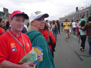 Pat and I on the Melbourne F1 Grand Prix circuit
