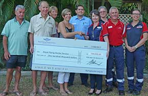 RFDS reps and park staff at the cheque handover