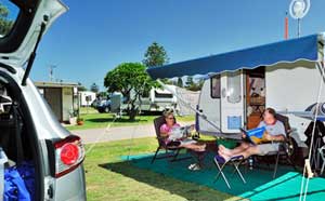 Caravanners enjoy the delights of NSW's Stockton Beach Holiday Park