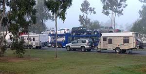 Caravans parked in the trucks-only area at Waverley Creek