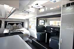 Interior of Zone RV's first ever slide-out caravan